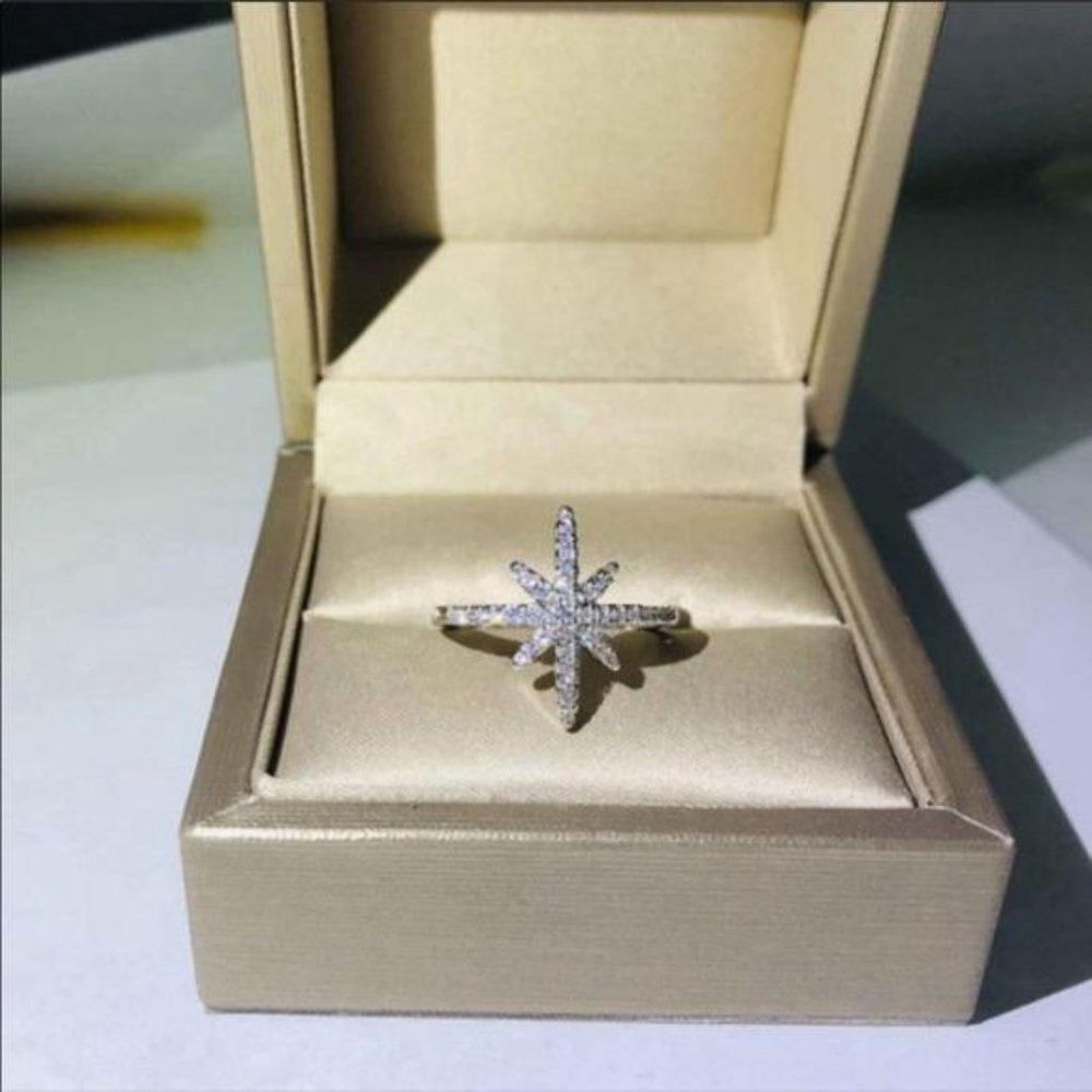 NEW 💍18K White Gold Shooting Star Ring - Picture 6 of 7